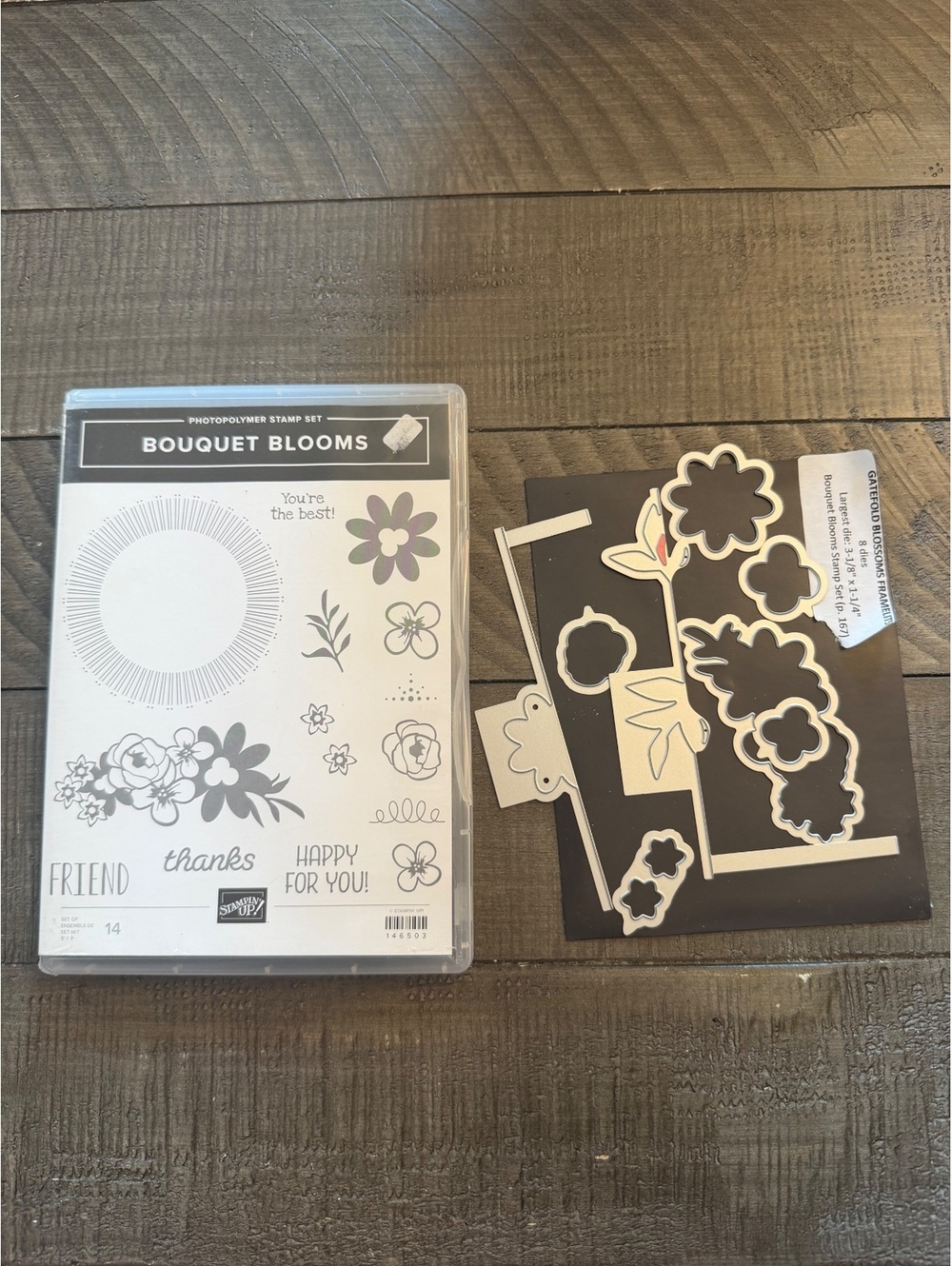 Stampin’ Up Bouquet Blooms stamp set and Gatefold Blossoms Framelits die cut set